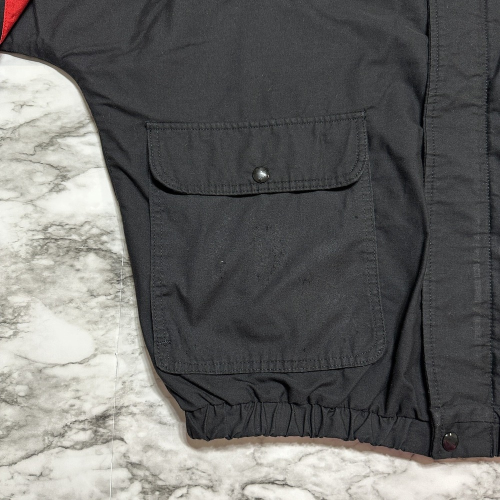K-Products Full Zip Men's Jacket USA Made L Black Windbreak AMOCO Relaxed VTG - Picture 5 of 12